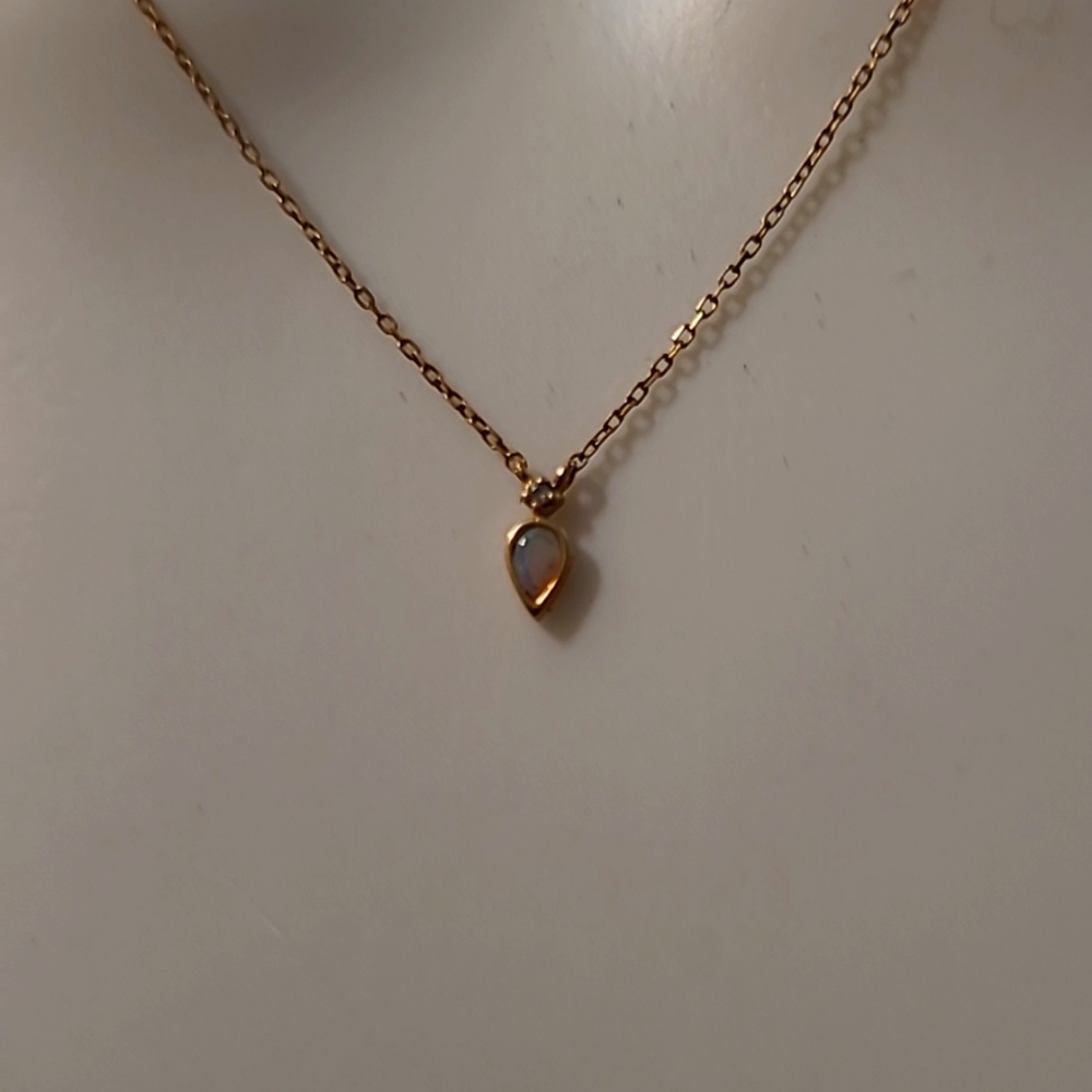 Gorjana Fine 14k Diamond and Opal Necklace